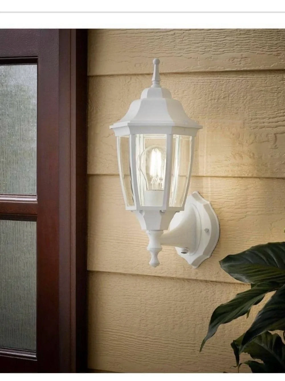 New Hampton Bay Kingsbrook 14” White Exterior Wall Lantern light